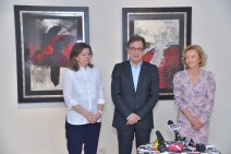 Sara Puig, president of the Fundació Joan Miró; José María Ridao, Ambassador of Spain in India; Elena Salgado, president of Fundación Abertis